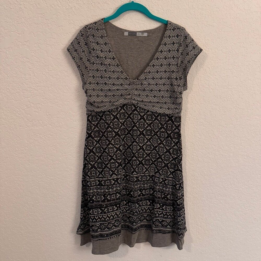 Athleta Dhara Bali Burnout Dress Large Petite LP Black Salt Creek Boho